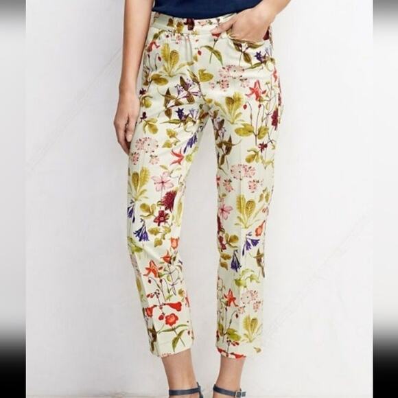 Lands' End floral Capri baumewolle cotton viscose blend - Picture 3 of 5